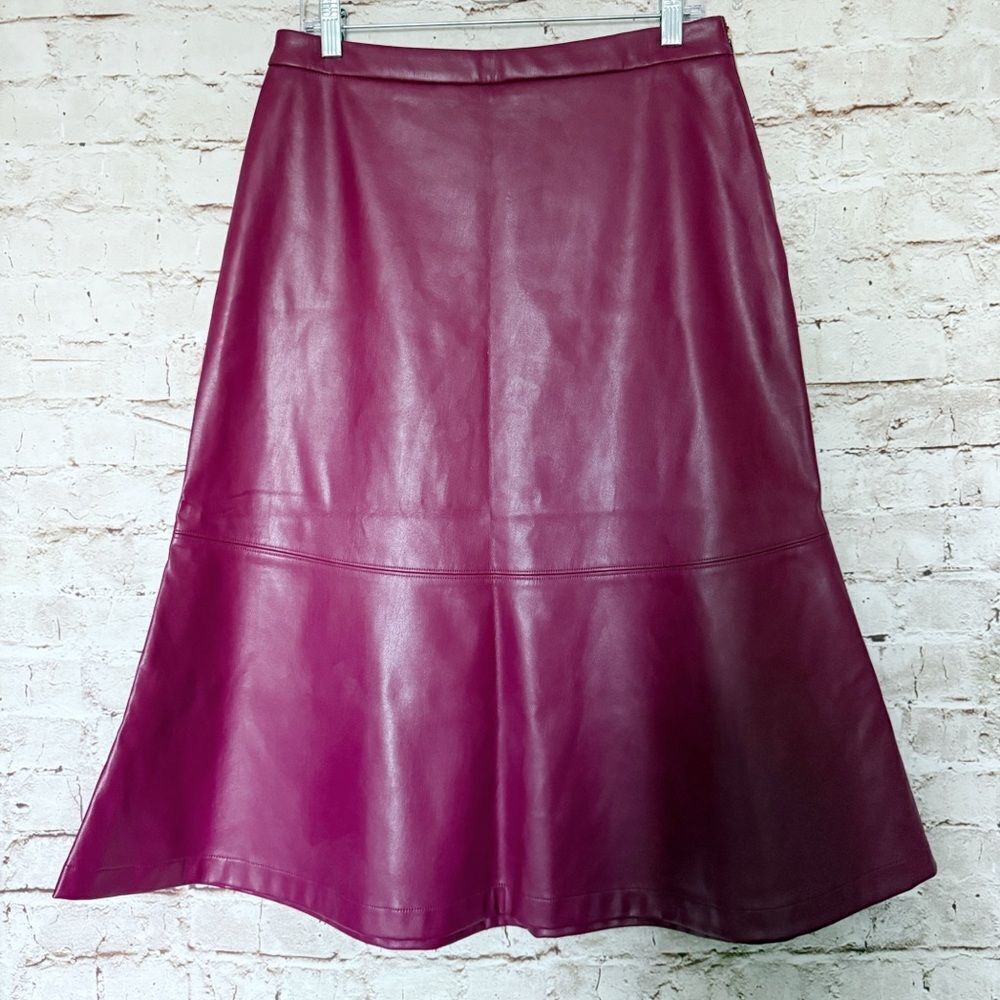 International Concepts faux leather trumpet skirt